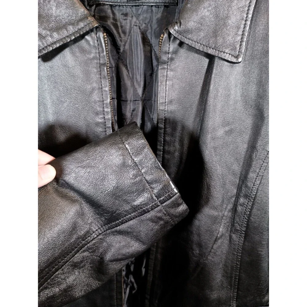 Phase Two Womens Black Long Sleeve Collared Pockets Full Zip Jacket Size Large